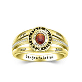 Oseew 2027 Class of Graduation Ring Women High School College (Yellow Gold)