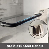 Shower Doors Glass Sliding,Semi-Frameless,1/4" Inch Sgcc Tempered Glass,Stainless Steel Pull Handle,Tempered Glass,Easy to Clean,Matte Black (Matte Black, 60" W x 60" H)