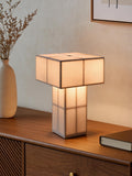 INSSKY 9.1''Modern Table Lamp with Silky White,Handmade Bedside Lamp for Home Decor,Cordless Rechargeable Lamp,LED Dimmable Ambient Lighting for Nightstand,Living Room,Bedroom,Office,Bulb Included