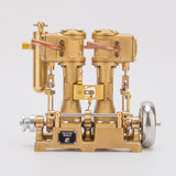 MechPuConToy Engine Model Kit That Works, RW-L2 Mini Inline Double Cylinder Reciprocating Steam Engine Model for 70-130cm Steamships (Boiler Not Included)
