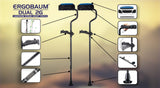 Ergobaum Dual Underarm Crutches for Adults (1 Pair-2 Units) NSN Military Certified, Triple Shock Absorption, Foldable, Adjustable 5'–6'6", Supports Up To 380 lbs | Ergonomic Padded Arm Support (Black)