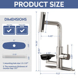 SINGSUO Pull Down Kitchen Faucet with Glass Rinser, 4 Spray Modes Kitchen Faucets with Pull Out Sprayer & Cup Washer, High Pressure Single Handle Bar Sink Faucet 1 or 3 Hole