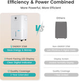 Kesnos 120 Pints Energy Star Dehumidifier for Home & Basement with Drain Hose, Front LED Display and 1.06 Gal Water Tank, Ideal for Spaces up to 6,500 Sq. Ft., Featuring Auto Defrost & Timer