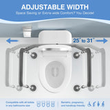 TABEKE Toilet Safety Rails for Seniors, Adjustable Height & Width Toilet Safety Frames with Handles, Foldable Toilet Rails for Disabled Elderly Fit Most Toilets (w. Suction Cups)