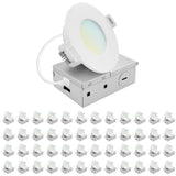 LUXRITE 3 Inch LED Recessed Light, ECO Backlit Mini Panel Spotlight, 5CCT 2700K-5000K, 660 Lumens, High Output, 8 Watts, Dimmable, IC Rated, Wet Rated, ETL Listed, Energy Star, Round (48 Pack)