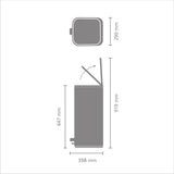 Brabantia Bo Step-On 8 Gallon Square Trash Can | Soft Beige | Light-Pedal, Soft-Close Kitchen Trash Can, Removable Inner Bucket, Non-Slip Base | Sample Trash Bags Included