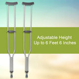 McKesson Aluminum Adjustable Underarm Crutches for Tall Adults, Max 350 lbs, 1 Pair