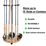 Ussuris Fishing Pole Rod Racks—Floor Stand Bamboo Fishing Gear Equipment Storage Organizer, Easy Installation - Round rods holder