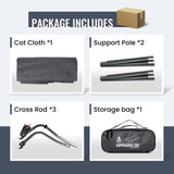 ONETIGRIS SUPRAGRIS Camping Cot, Support Up to 400lbs, Lightweight Comfortable Folding Bed for Camping, Hiking, Backpacking, Travel, Car Trips, Office Nap (Gray)