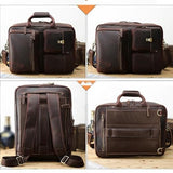Eather Messenger Bag for Men Full Grain Leather Laptop Briefcase