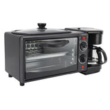 3-in-1 Breakfast Station with Coffee Maker, 4-Slice Toaster Oven, Non-Stick Griddle, 110V