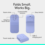 Logitech Mobi Fold Foldable Wireless Mouse with Quiet Click, Lilac