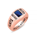 Oseew Men Class Ring Birthstone Customized High School Ring (Rose Gold)
