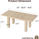 Dining Room Table for 6-10 Person, 55'' to 78'' Rustic Expandable Rectangle Dining Table