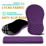 Hokafenle 2 in 1 Ergonomic Mouse Pad Wrist Support & Wrist Rest for Computer Keyboard Set, with Relieve Carpal Tunnel Pain Massage Bulge and Full Memory Gel Design (2In1 Set, Dark Purple)