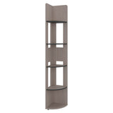 Tuhome Home 71" Tall Corner Standard Bookcase with 5 Open Storage Shelves, Closed Back, Freestanding Living Room, Office or Bedroom Storage (Model M7), Silver Oak/Wenge