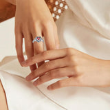 Oseew 2027 Women High School College Graduation Class Ring (White Gold)