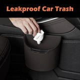 LoopTime Leakproof Car Trash Can,Mini Car Trash Bin for SUV and Truck,Small Removable Liner Garbage Can,Waterproof Automotive Trash Can for Vehicle,Home,Office,Multipurpose,Easy to Clean (Black)