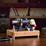 MechPuConToy Stirling Engine Kit, Alpha-Type Twin-Cylinder Twin-Piston Hot Air Stirling Engine External Combustion Engine Model, Physics Science Experiment for Youth Adult (Assembled Version)