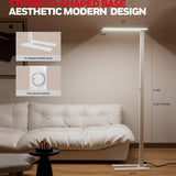 Honeywell LED Floor Lamp Modern - 02E GEN Sunturalux Eye Caring Tall Standing Light, 8000LM 4000K Natural Daylight Dimmable Reading Lampara