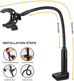FOUUA Dog Hair Dryer Stand, Pet Grooming Table Hair Dryer Holder, Hands Free Blow Dryer Holder, 360 Degrees Rotatable Lazy Hair Dryer Stand with Adjustable Clamp Mount for Dog Cat Grooming