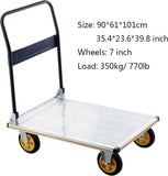 Platform Truck Flat Moving Cart Hand Trucks Steel Push Dolly,Platform Truck Push Cart Folding Platform Truck Aluminum Alloy Hand Cart with Wheels