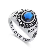 Oseew Men Class Ring Specially Designed for College Graduates (White Gold)