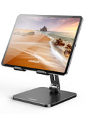 UGREEN Tablet Stand Compatible for iPad Desk Stand Holder Adjustable Aluminum Thicker Base Compatible with iPad Pro Air Mini 13 12.9 11 Inch Home Office Desk Accessories Black
