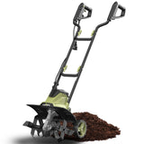 SOYUS 14 Inch Electric Tiller Cultivator 12 Amp Corded Tiller for Gardening, Garden Tiller with Folding Handle