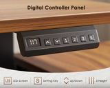OffiGo 48" L Shaped Electric Standing Desk with Cabinet Sets, Walnut/Black