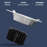 LUXRITE 5 Inch LED Recessed Light, Regressed Spotlight with Square White Interchangeable Trim, 22W, 1800LM, 5CCT 2700K–5000K, 60° Beam, Dimmable, Twist-N-Lock, CRI90, Wet & IC Rated, ETL (4 Pack)