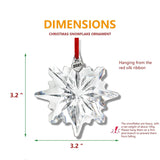 2026 Crystal Snowflak Suncatcher Faceted Christmas Hanging Ornament