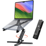 OMOTON LA10 360° Rotating Laptop Stand Riser Foldable for Desk, Black