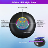 Luzsco Bluetooth Shower Speaker with LED – Portable Wireless Mini Speaker with Mic & Suction Cup, IPX4 Water Resistant for Shower, Travel, Pool, River Floating, and Outdoor Fun (Black)