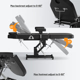 ABTSalon Electric Tattoo Chair Bed Esthetician Motorised Height Adjustment Facial Bed for Client, Professional Beauty Spa Chair Massage Table for Lash Extensions