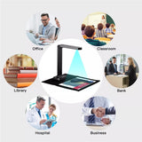 QERTYHJK Document Camera Scanner for Teachers 5 Megapixel Portable Capture Size A4 with OCR File Barcode Scanning