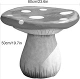 RKGOMDMU Outdoor Mushroom Resin Table & Stool Statues, Large Garden Decor Sculptures, Lawn/Pond/Patio & Stool Ornaments (1 Table + 4 Stools)