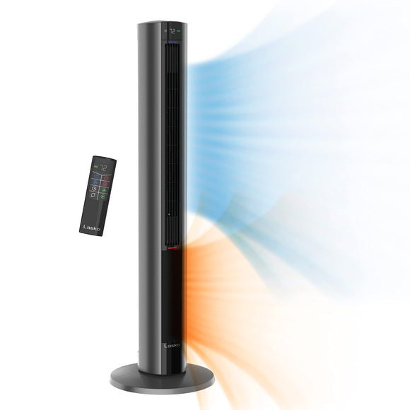 Oscillating All Season Tower Fan and Space Heater in One for Home with Adjustable Thermostat, Tip-Over Switch Lasko