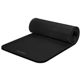 Retrospec Solana Yoga Mat 1" Thick w/Nylon Strap for Men & Women - Non Slip Exercise Mat for Home Yoga, Pilates, Stretching, Floor & Fitness Workouts - Black Retrospec
