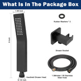 Brass Hand Held Shower Head, Luxury High Pressure Showerhead Kit with Wall Connector and Hose Set NearMoon