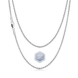 Porment 925 Sterling Silver Rope Chain Necklace-Stacking Real Silver Chain-Solid Italy Rope Necklace- Mens Necklace Women Necklaces Gift Perfect for Sensitive Skin（16in 1.5mm）