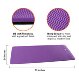 GYMENIST Thick Exercise Yoga Floor Mat Nbr 24 X 71 Inches Great for Camping Cardio Workouts Pilates Gymnastics (Purple) GYMENIST