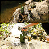 Purewell Water Hand Purifier Pump with Replaceable Carbon 0.01 Micron Water, Stages, Portable Outdoor Emergency and Survival Gear - Camping, Hiking, Backpacking(Green)
