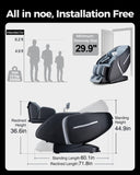 BOSSCARE 4D Massage Chair Full Body Zero Gravity Shiatsu Messager Chair-SL Track AI APP Body Scanning Heating Back Foot Recliner-Massaging Chairs for Office Home