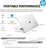 HP 17.3 Inch FHD Business Laptop with MS Office for The Web, AMD Ryzen 5 7430U (Beats Core i7-1355U), 8GB RAM, 628GB Storage (500GB External Drive), Long Battery Life, Windows 11, WOWPC 3-in-1