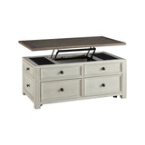 Signature Design by Ashley Bolanburg Lift-Top Coffee Table with Storage Two-Tone Rustic Farmhouse Cocktail Table – Brown/White