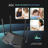 Tenda AC1200 Smart WiFi Router, High Speed Dual Band Wireless Internet Router with Smart APP, 4 x 100 Mbps Fast Ethernet Ports, Supports Guest WiFi, Access Point Mode, IPv6 and Parental Controls(AC6) Tenda