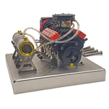 MechPuConToy Mini Engine Accessory, Ignition Set + Water Cooling Set + Battery + Charger All-in-One Aluminum Alloy Base Starter Kit for TOYAN FS-V800WGPC Engine Model