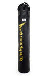 Fairtex HB6 6 Ft. Banana Bag Punching Bag for Muay Thai, Boxing, Kickboxing, MMA (HB6 Black/Gold Unfilled) - 14.17" W x 70.87" H