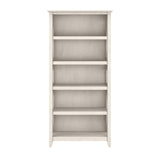 Bush Home Tall 5 Shelf Bookcase for Living Room or Home Office, Large Bookshelf, Modern Farmhouse Style, Key West Collection, Linen White Oak